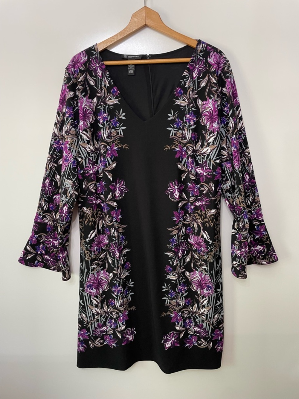 INC Floral Knit Shift Dress Purple Women 3X Evening Party Funeral Church Wedding